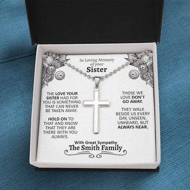 In Memory of Your Sister Cross Necklace - Love You This Much